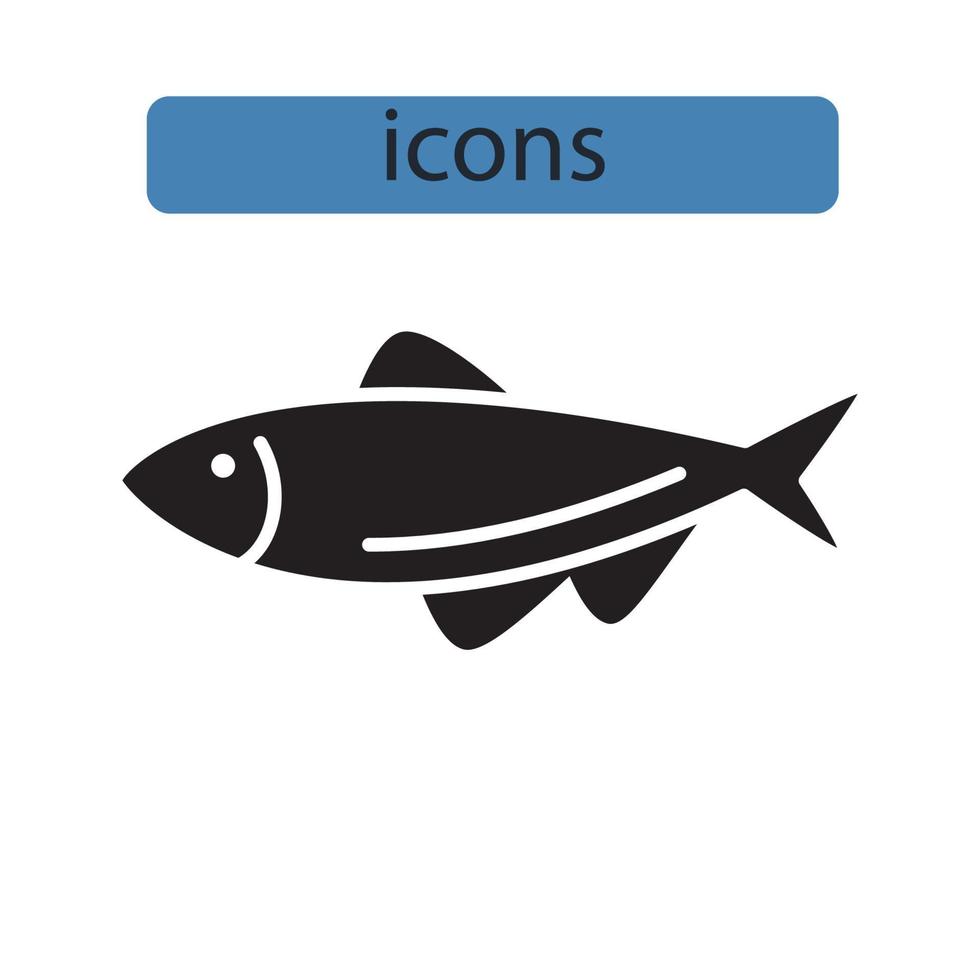 fisk ikoner symbol vektorelement för infographic webben vektor