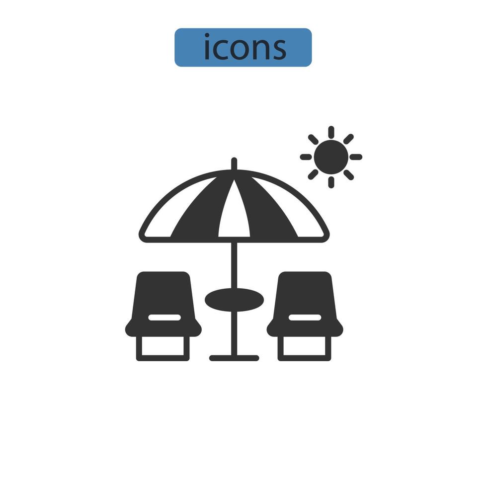 Strandsymbole Symbolvektorelemente für Infografik-Web vektor