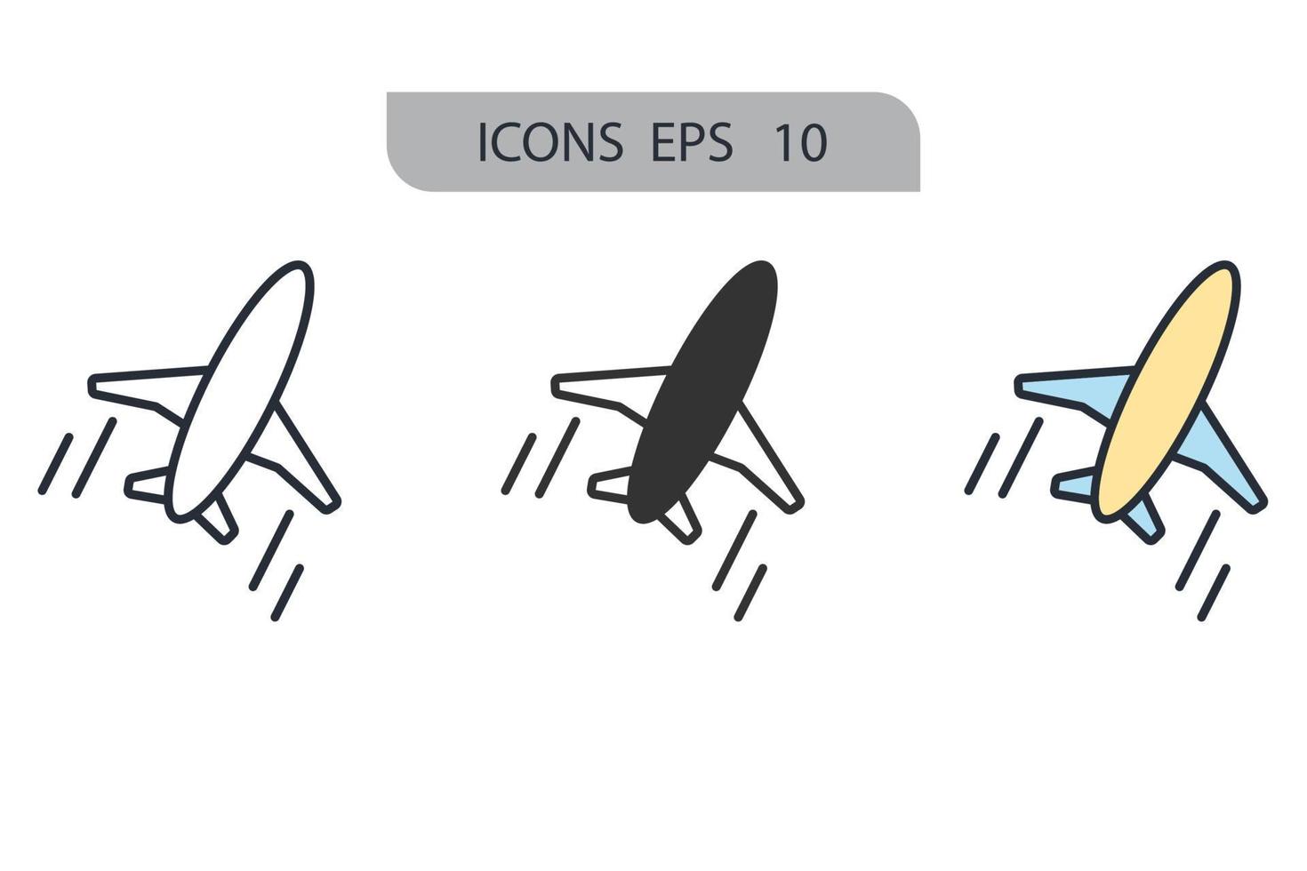 Flugzeugsymbole symbolen Vektorelemente für das Infografik-Web vektor