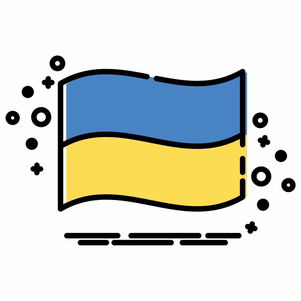 ukrainische flagge weht im mbe-stil... vektor