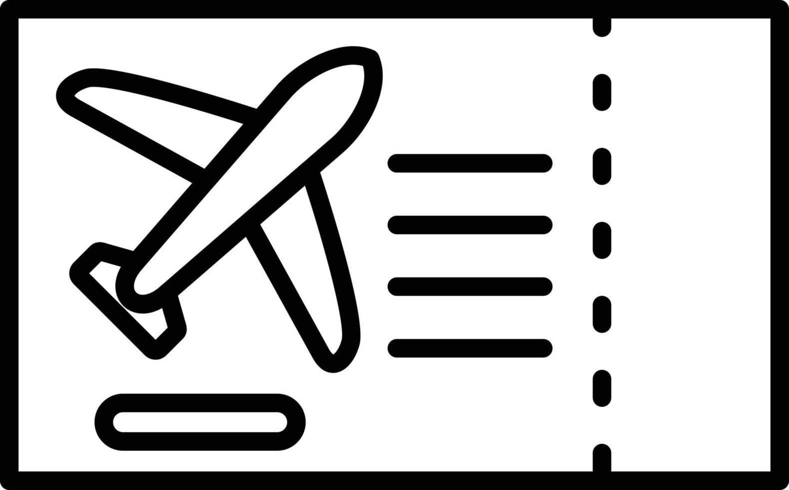 Symbol für den Umriss des Flugtickets vektor