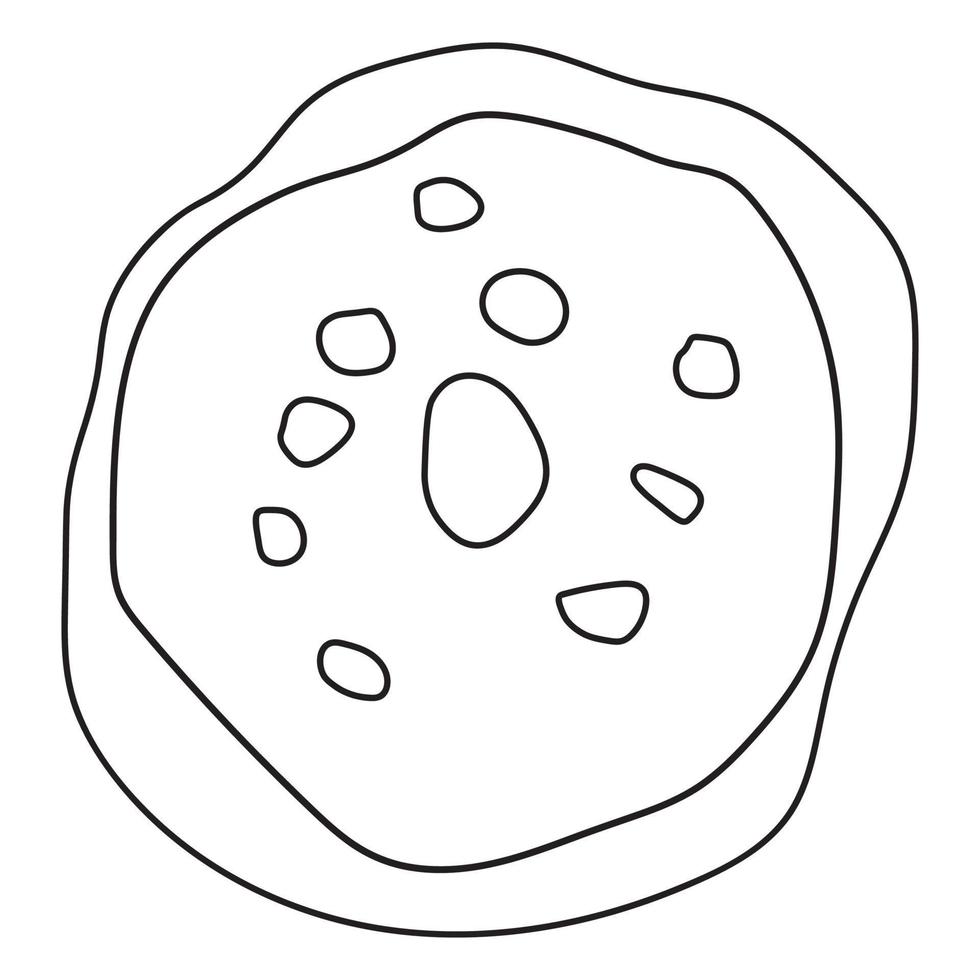 gekritzel donuts. Malbuch für Kinder und Erwachsene. Umriss-Vektor-Illustration. vektor