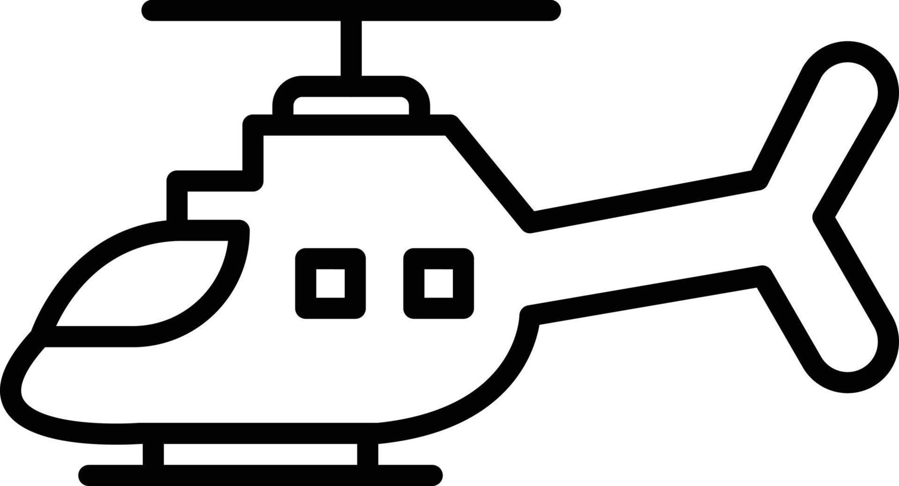 helikopter kontur ikon vektor
