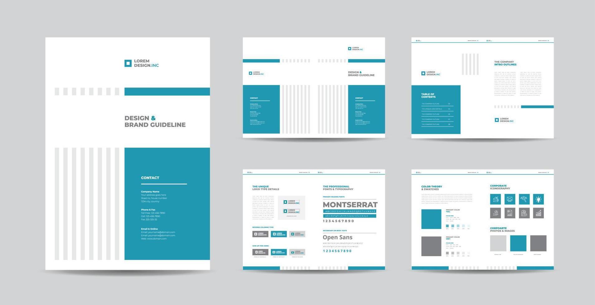 Brand Guideline Design oder Company Theme und Art Direction Guide oder Identity Color Sheet vektor