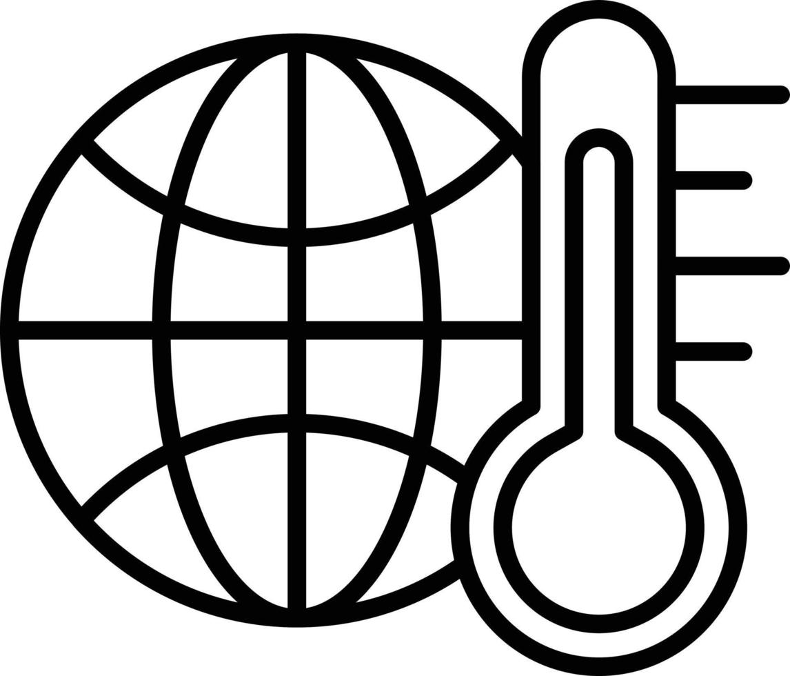 Umrisssymbol für die globale Erwärmung vektor