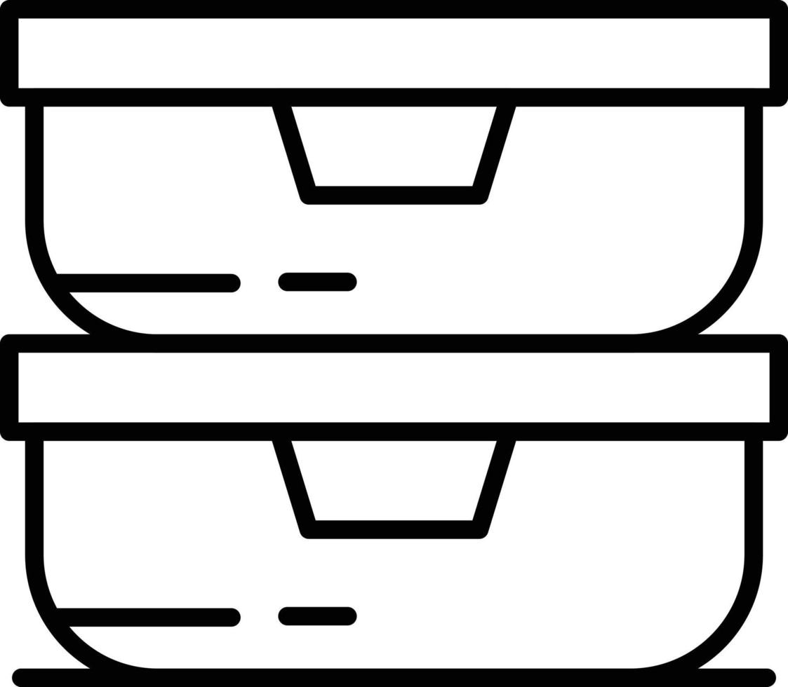 Symbol für die Umrisse der Lebensmittellieferungsbox vektor