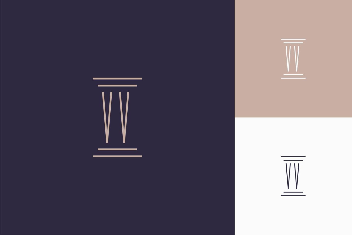 vv monogram initialer design för advokatbyråns logotyp vektor