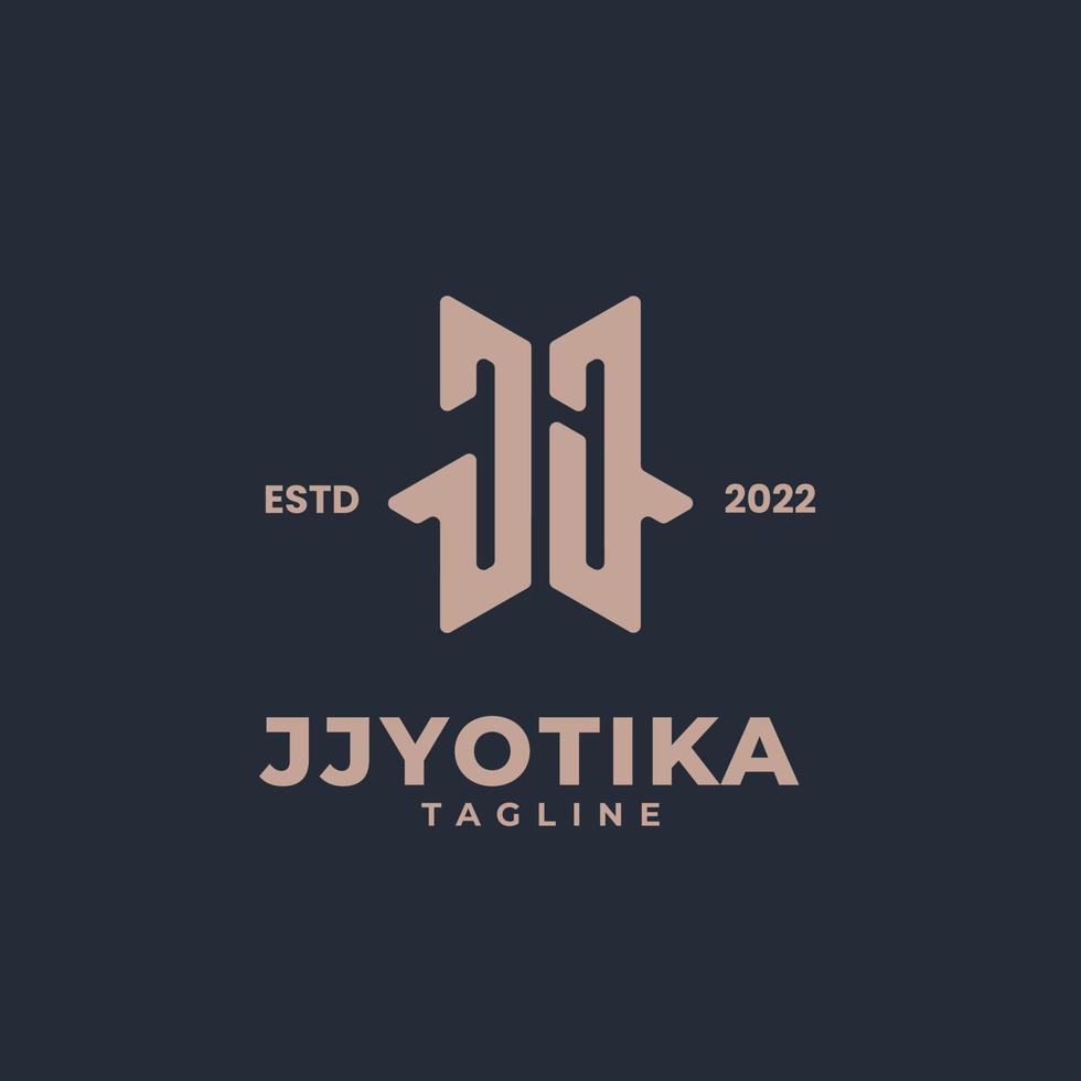 initialer monogram logotyp bokstav jj vektor