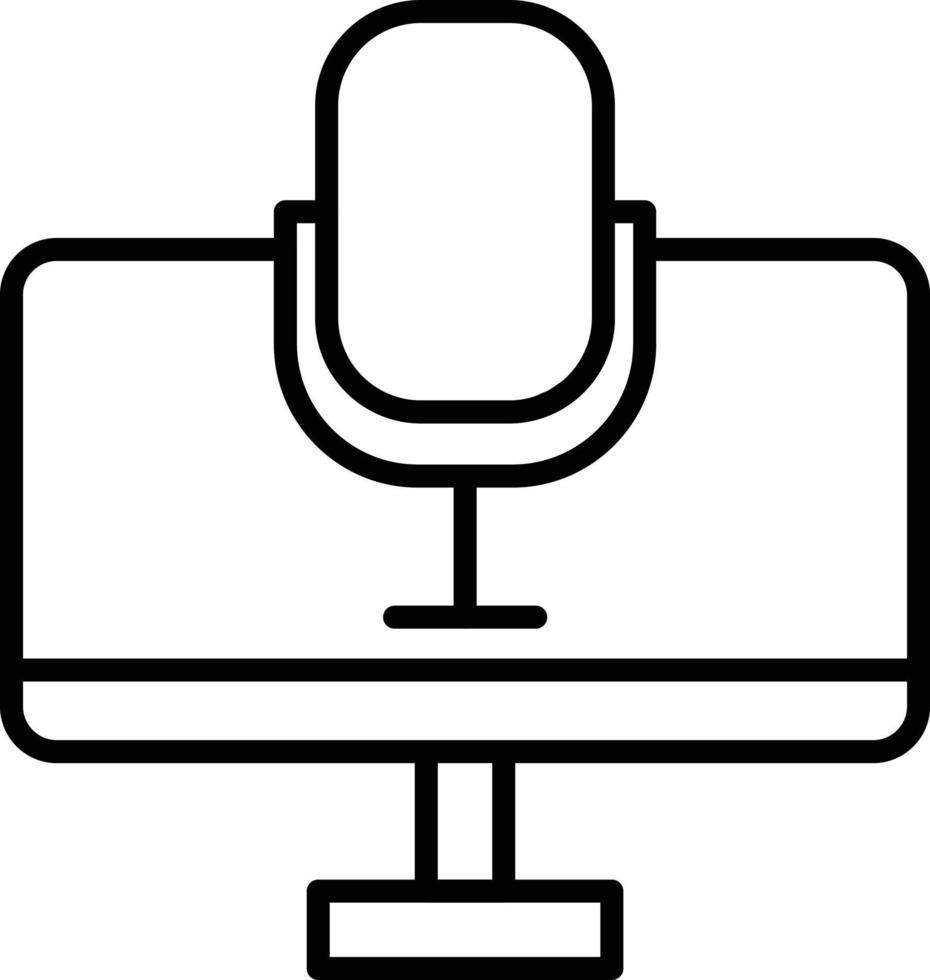 mikrofon kontur ikon vektor