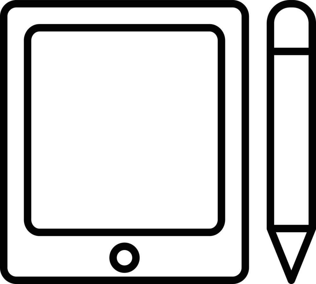 Symbol für den Umriss des Grafiktabletts vektor