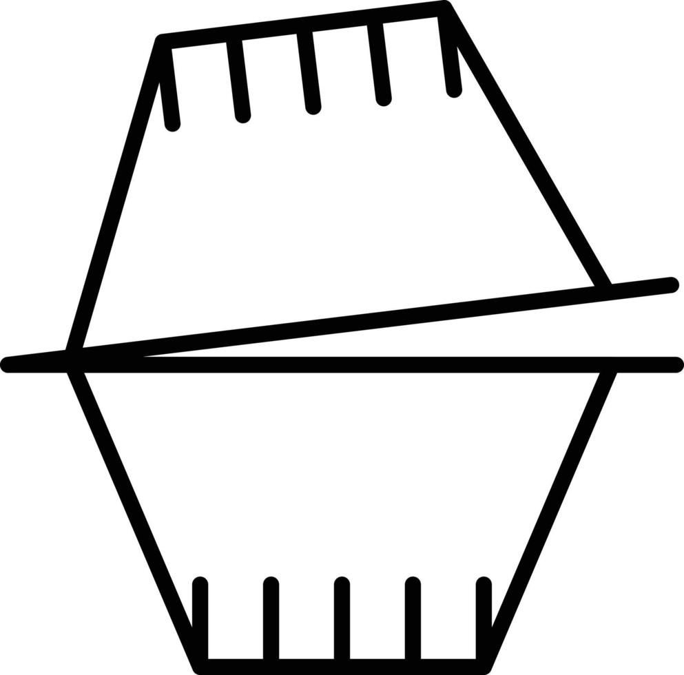 Umrisssymbol für Lebensmittelbehälter aus Kunststoff vektor