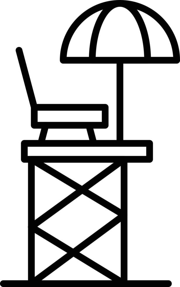 Rettungsschwimmer-Stuhl-Gliederungssymbol vektor