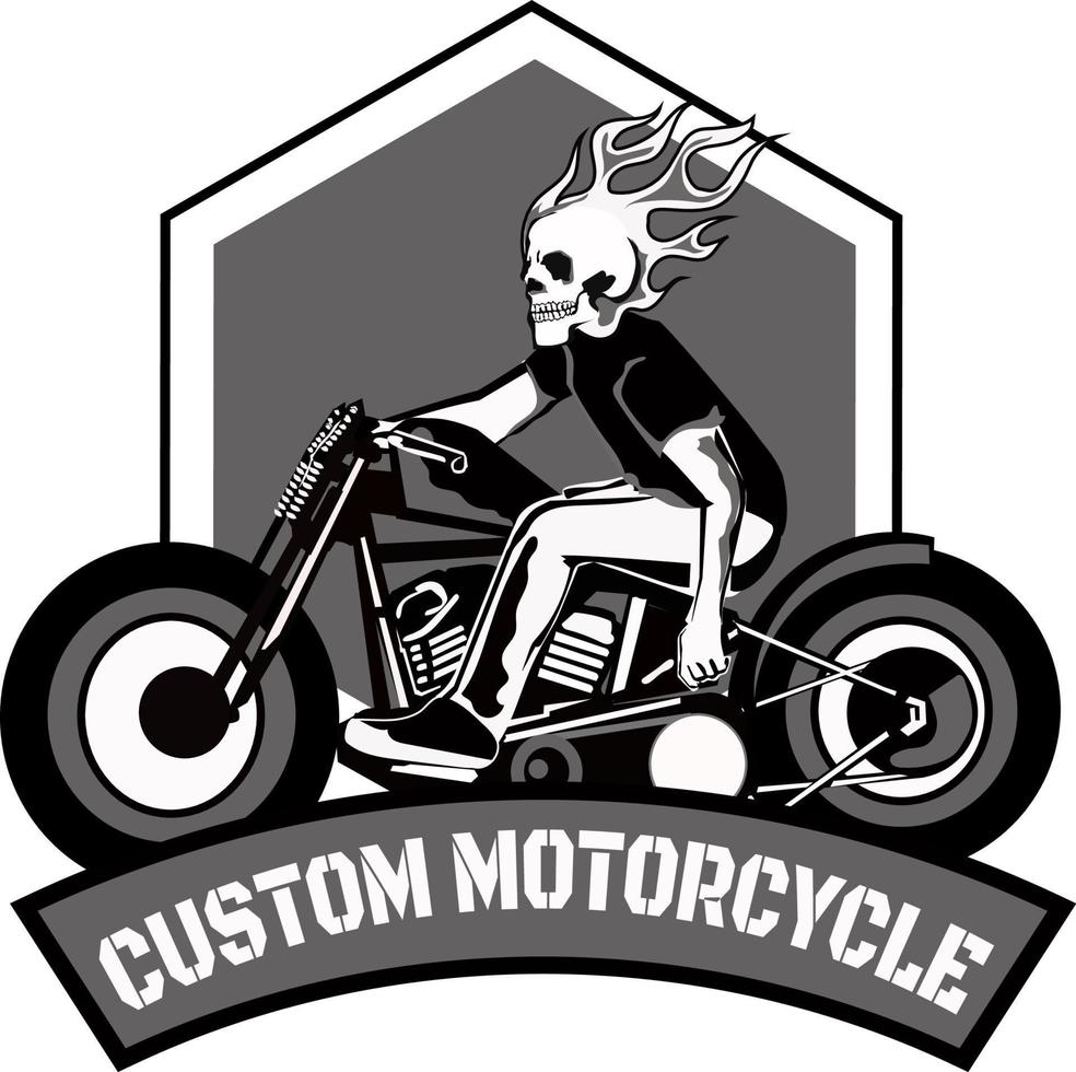 motorcykel anpassat emblem. vektor gratis