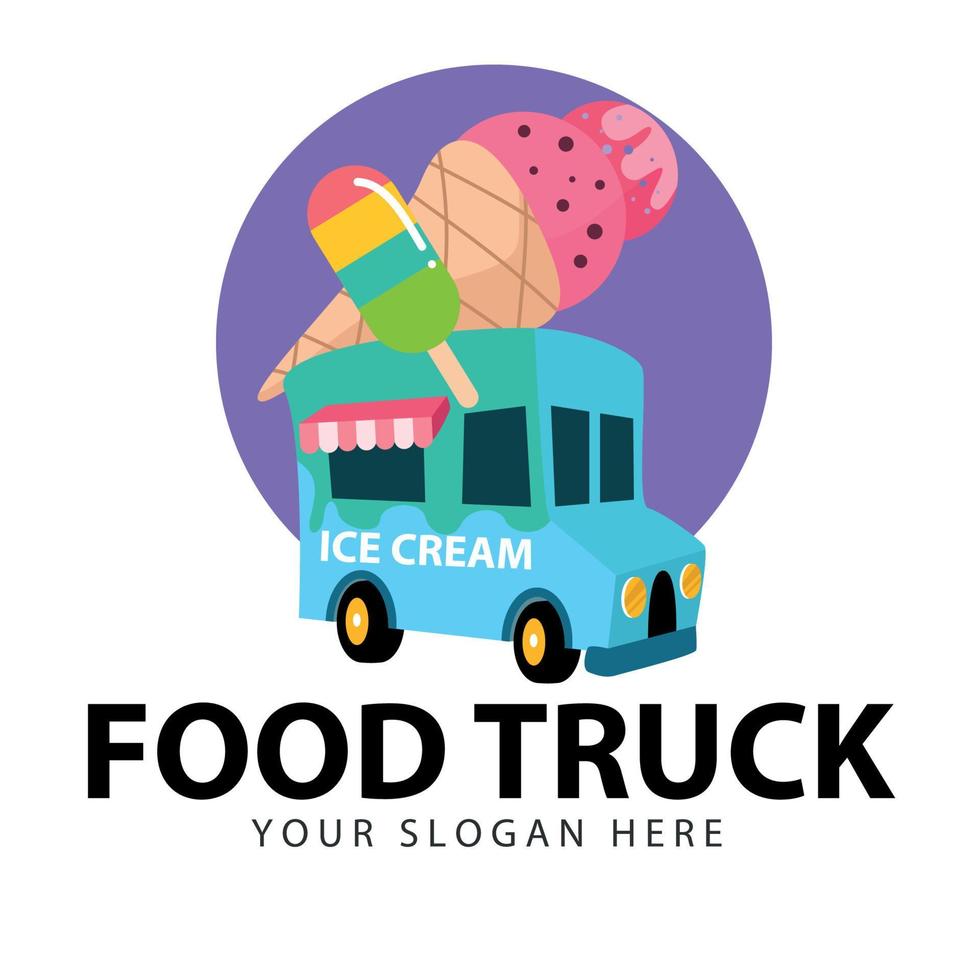 glass food truck vektordesign. logotyp food truck vektor