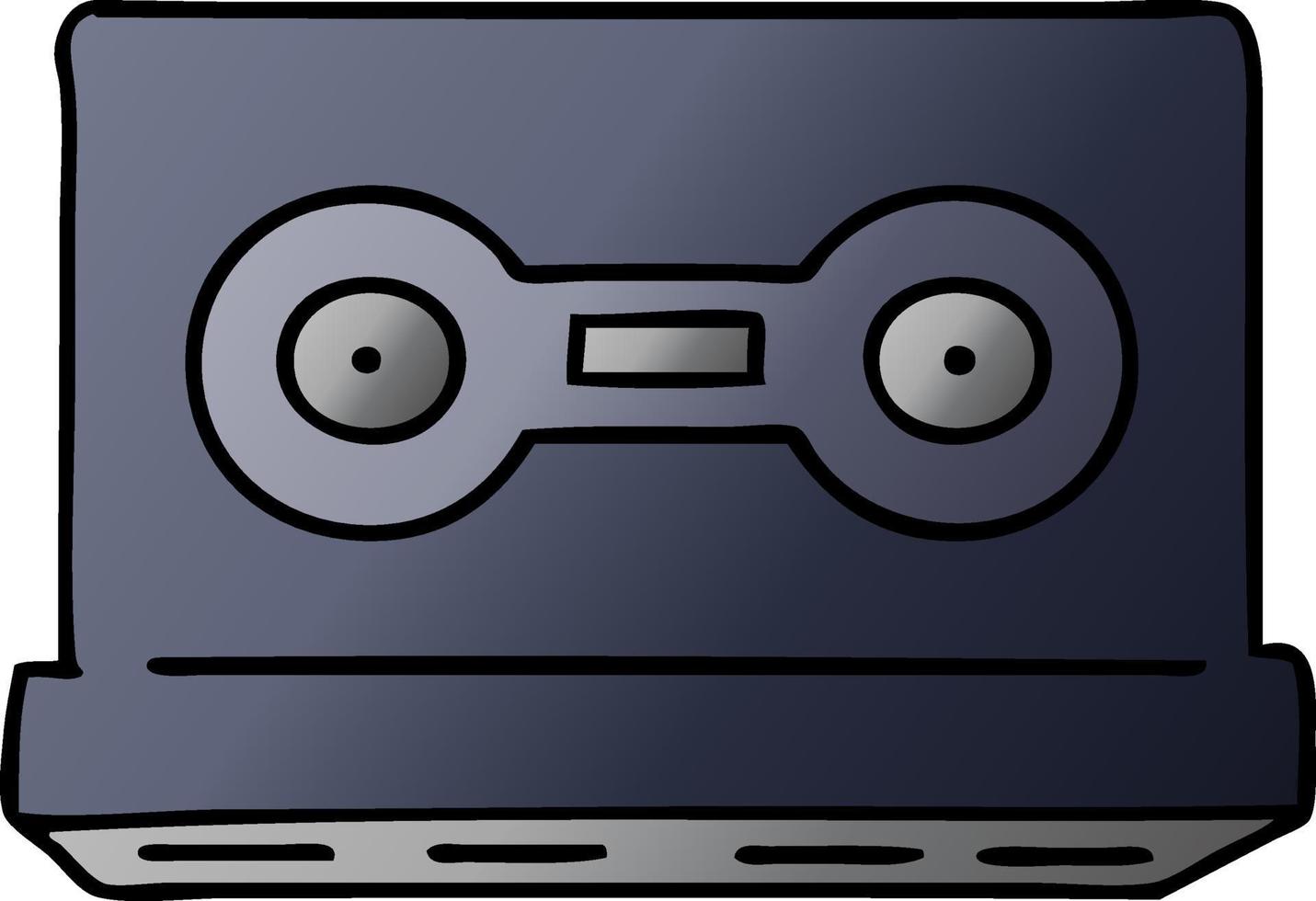 Gradienten-Cartoon-Doodle eines Gradienten-Kassettenbandes vektor