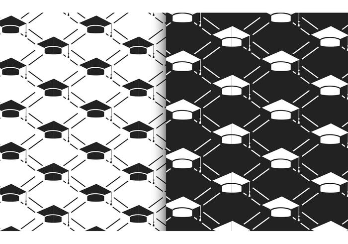 Gratis vektor akademisk hatt sömlös mönster