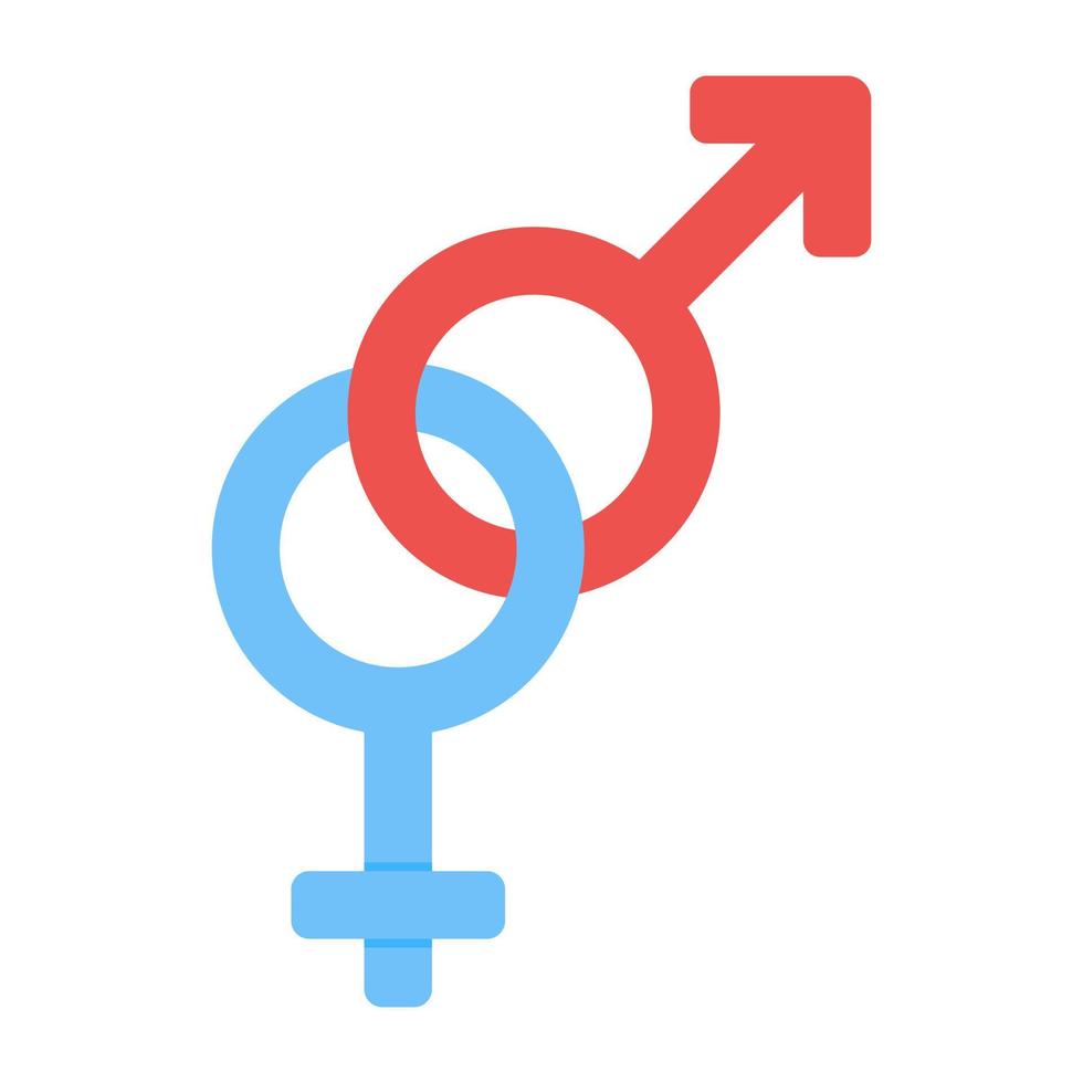 bearbeitbare Designikone des männlichen und weiblichen Symbols, Geschlechtsvektor vektor