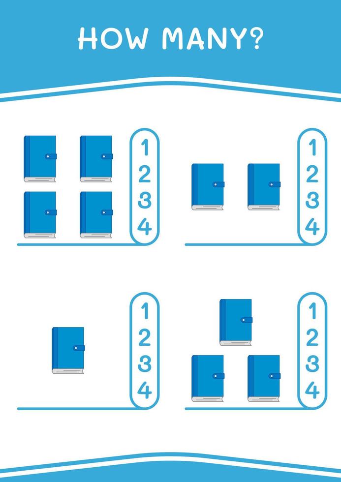 wie viele Notebooks, Spiel für Kinder. Vektorillustration, druckbares Arbeitsblatt vektor