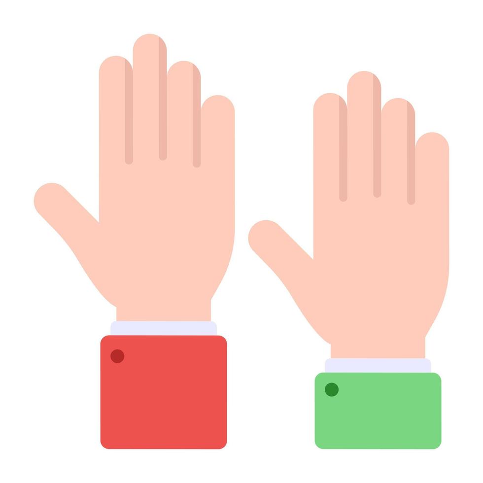 Premium-Download-Symbol mit erhobenen Händen vektor