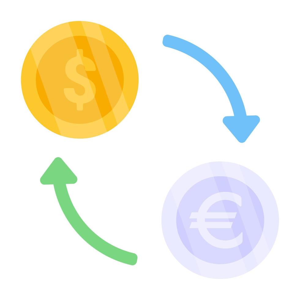 eine editierbare Designikone des Geldwechsels vektor