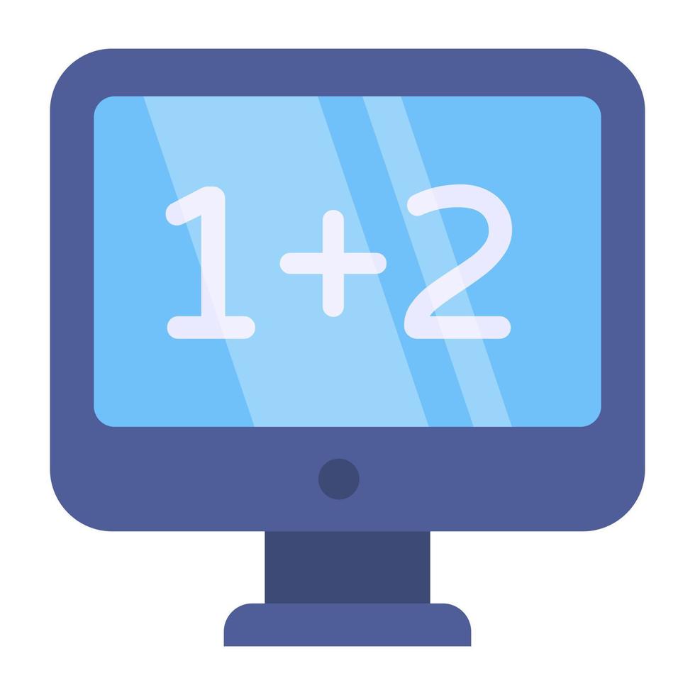 konceptuell platt design ikon av online matematik klass vektor