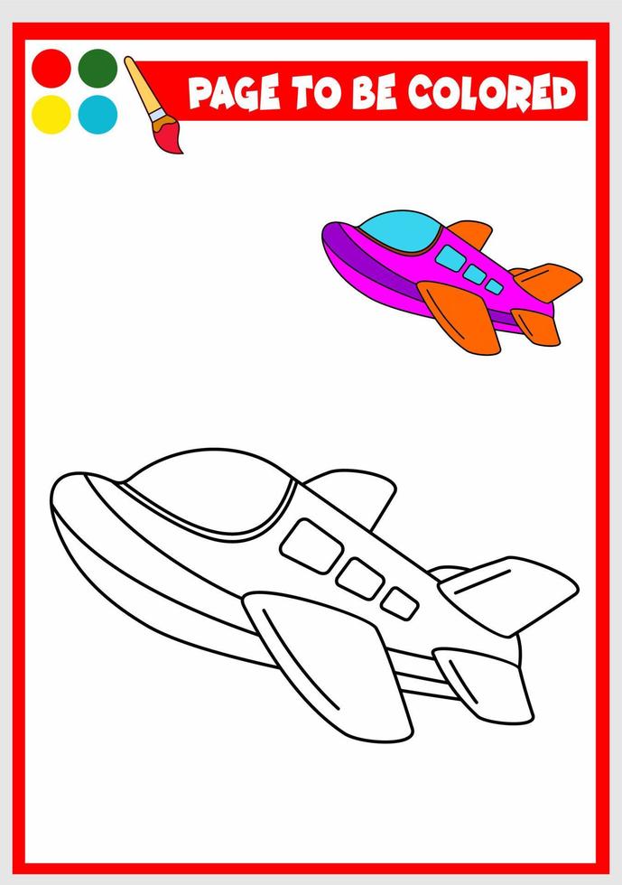 målarbok för barn. flygplan vektor