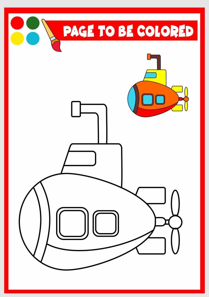 Malbuch für Kinder. U-Boot vektor