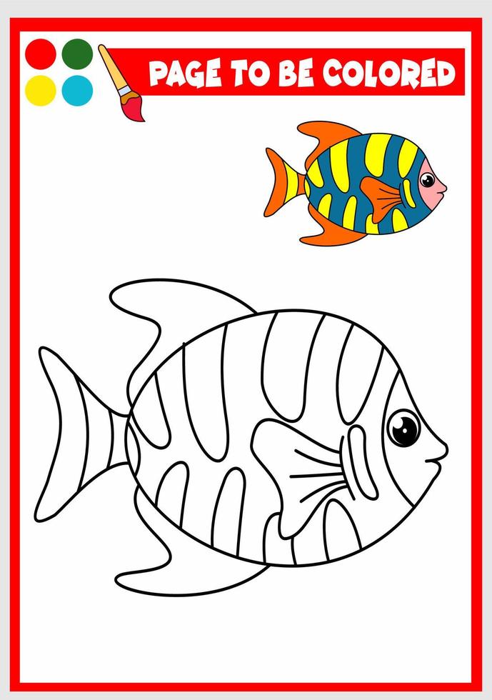 Malbuch für Kinder. Fisch-Vektor vektor