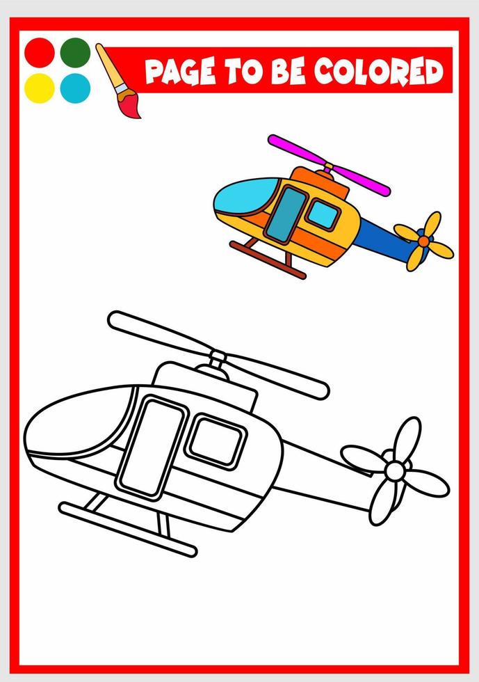 målarbok för barn.helikopter vektor