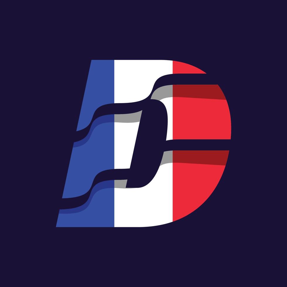 Frankreich-Alphabet-Flagge d vektor