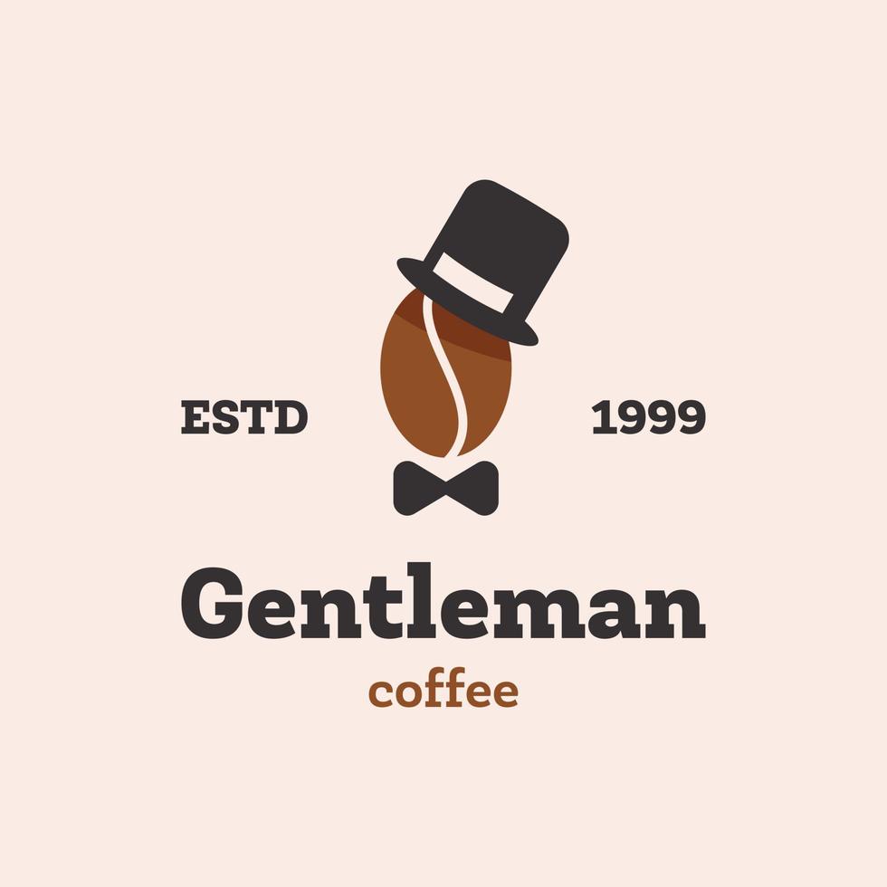 gentleman kaffe logotyp vektor