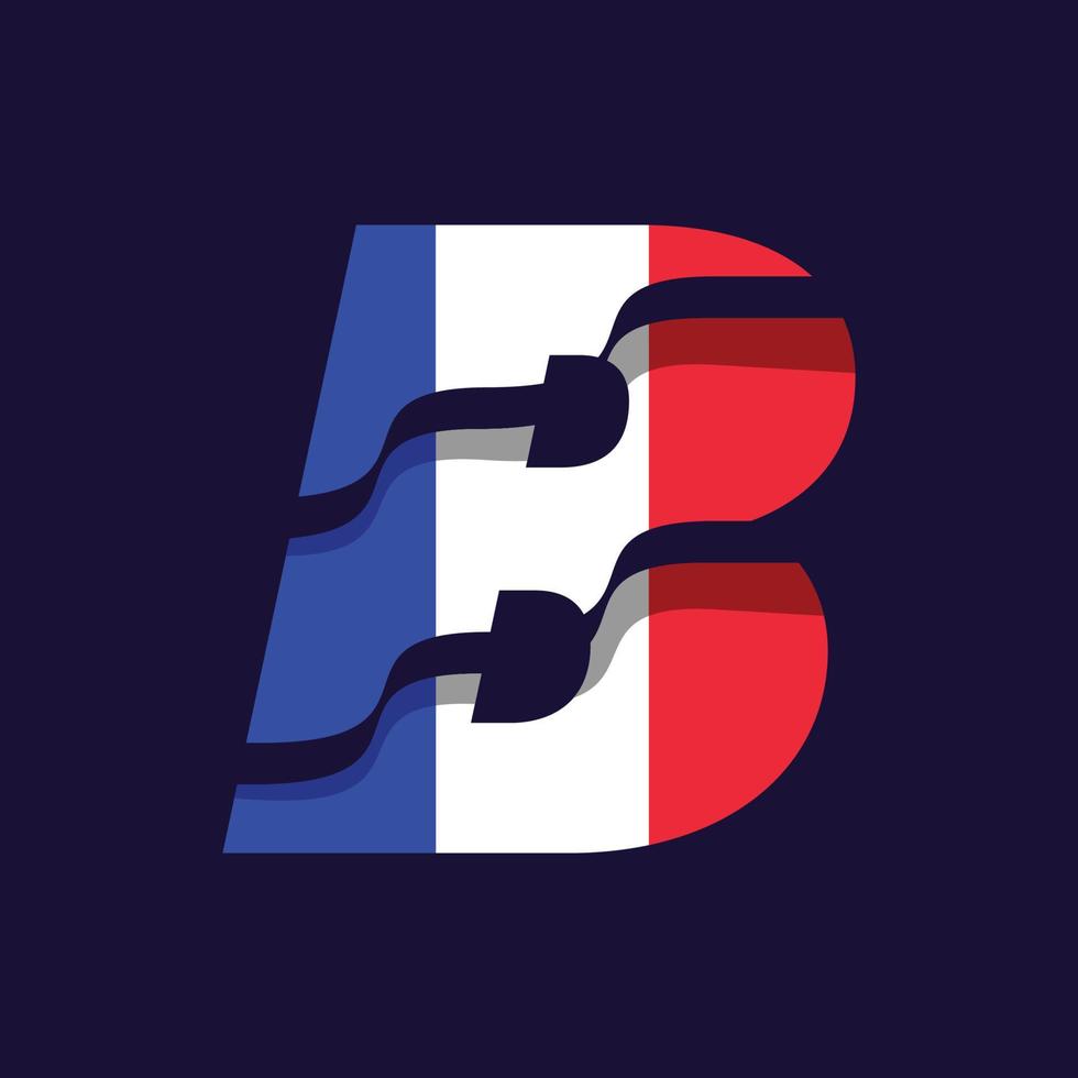 Frankreich-Alphabet-Flagge b vektor