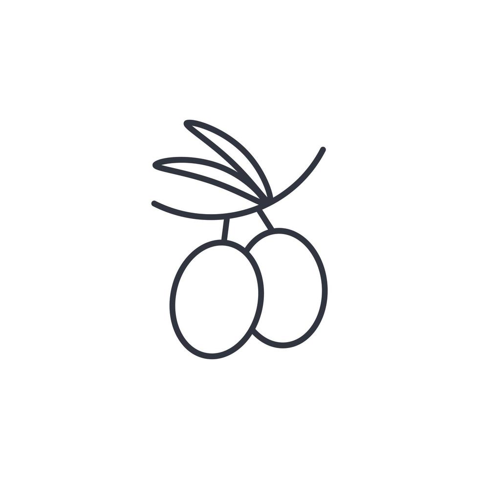 oliver på grenlinje ikon illustration vektor