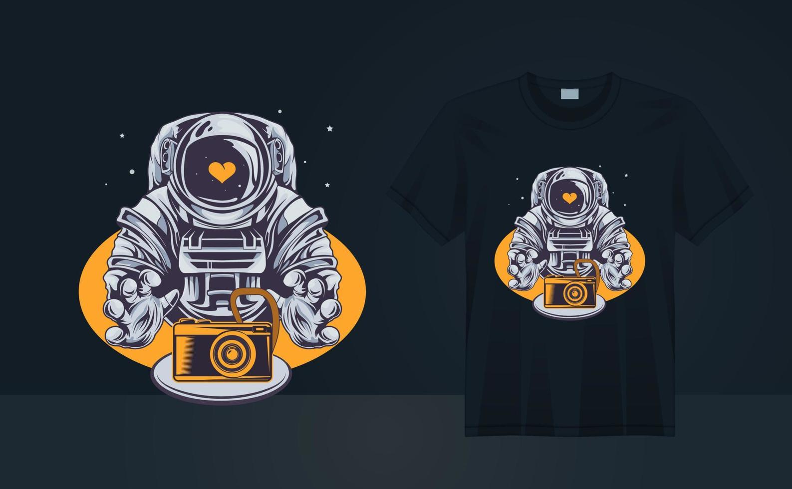 astronaut älskar fotografering vintage grunge t-shirtdesign för t-shirttryck, trendiga moderna minimala t-shirtdesigncitat för t-shirt, affisch, väggkonst. vektor illustration konst för t-shirt.