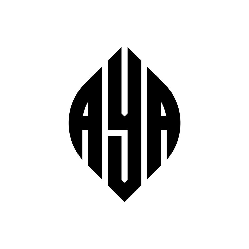 aya-Kreisbuchstaben-Logo-Design mit Kreis- und Ellipsenform. aya Ellipsenbuchstaben mit typografischem Stil. Die drei Initialen bilden ein Kreislogo. Aya-Kreis-Emblem abstrakter Monogramm-Buchstaben-Markierungsvektor. vektor