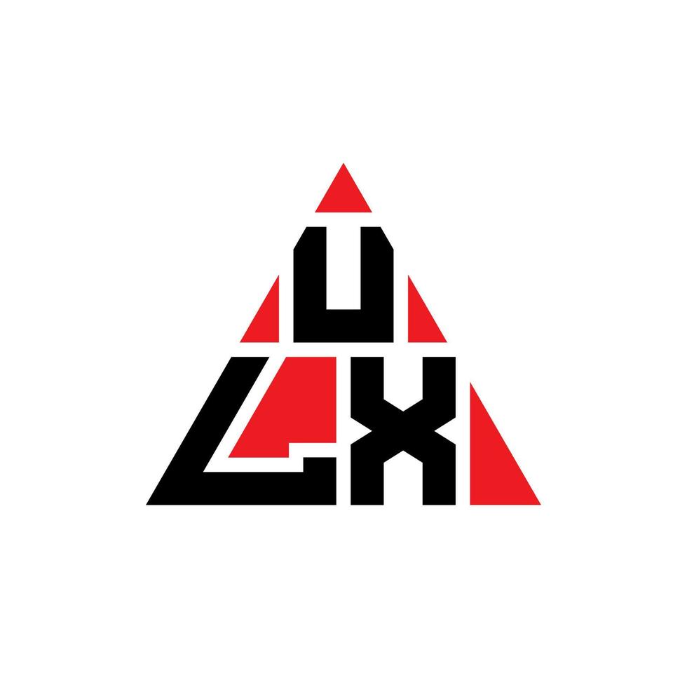ulx-Dreieck-Buchstaben-Logo-Design mit Dreiecksform. ulx-Dreieck-Logo-Design-Monogramm. ulx-Dreieck-Vektor-Logo-Vorlage mit roter Farbe. ulx dreieckiges Logo einfaches, elegantes und luxuriöses Logo. vektor