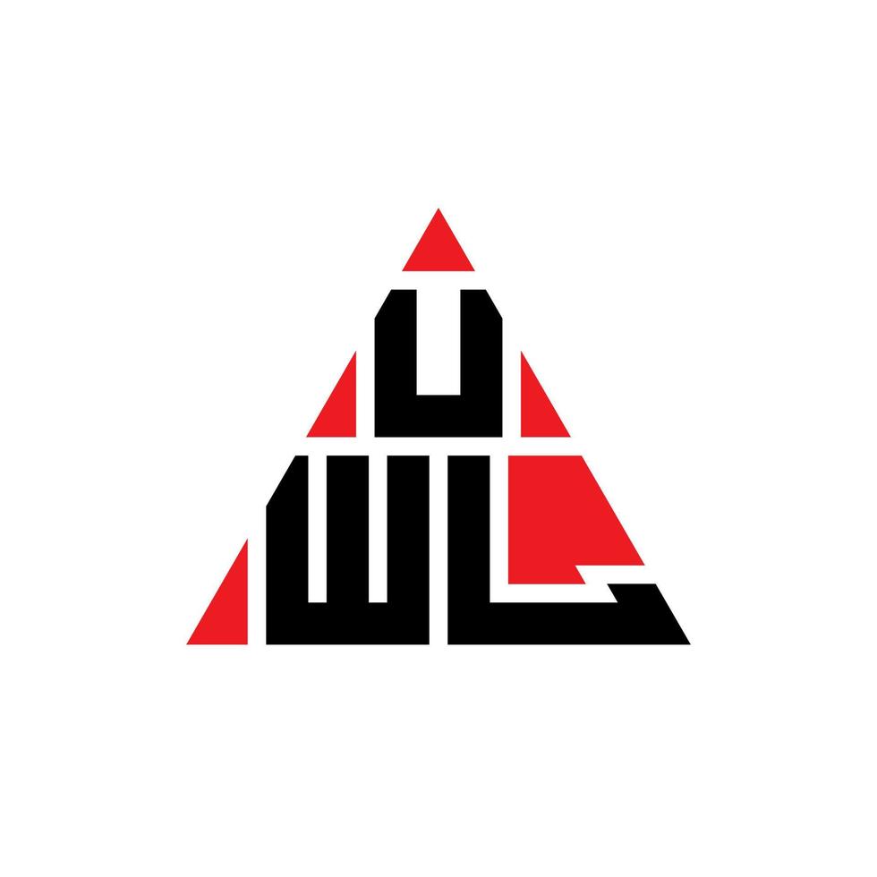 uwl triangel bokstavslogotypdesign med triangelform. uwl triangel logotyp design monogram. uwl triangel vektor logotyp mall med röd färg. uwl trekantig logotyp enkel, elegant och lyxig logotyp.