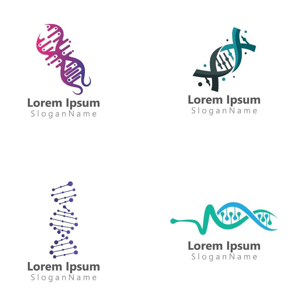 DNA helix ikon logotyp mall mänsklig genetisk vektor enkel vektor