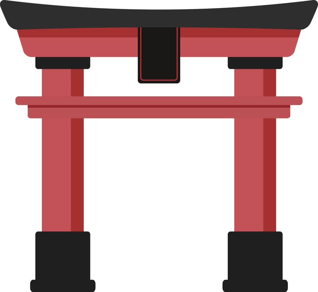 tecknad torii dekoration, japansk kulturelement. vektor