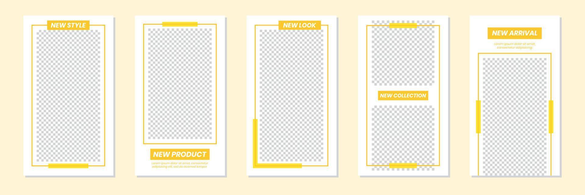 minimalistisk gul malldesign för berättelser i sociala medier vektor