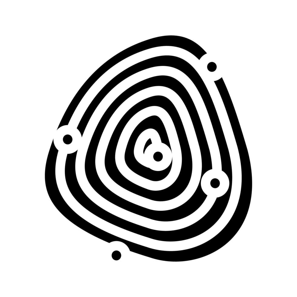 Fingerabdruck Client kyc Glyph Symbol Vektor Illustration