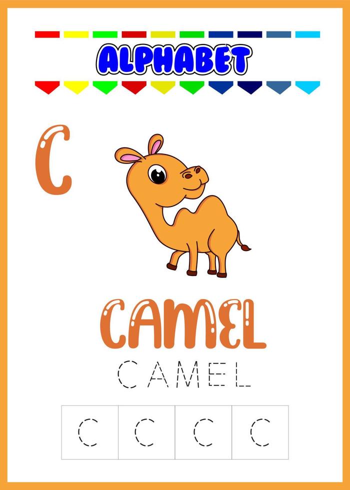 alfabetet bokstaven c med kamel vektor