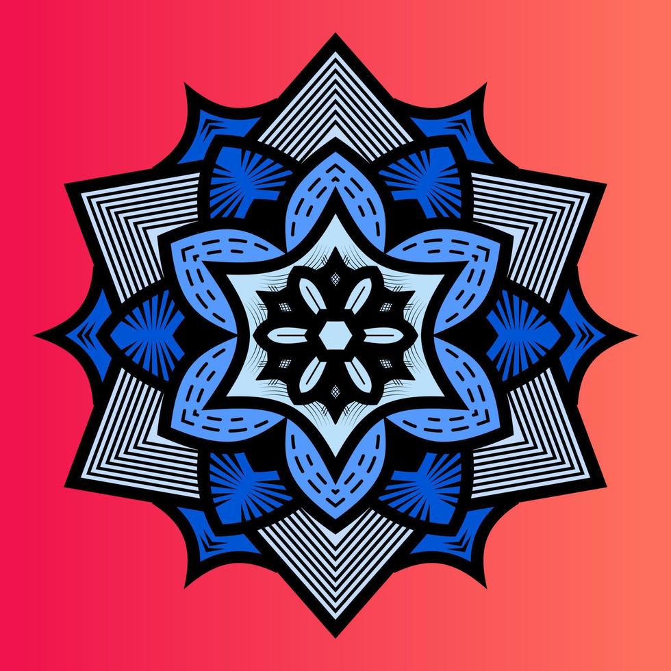 Mandala-Vektor-Illustration. Vektor handgezeichnetes kreisförmiges dekoratives Element. für Hintergrundobjekt, Flyerobjekt, Elementobjekt