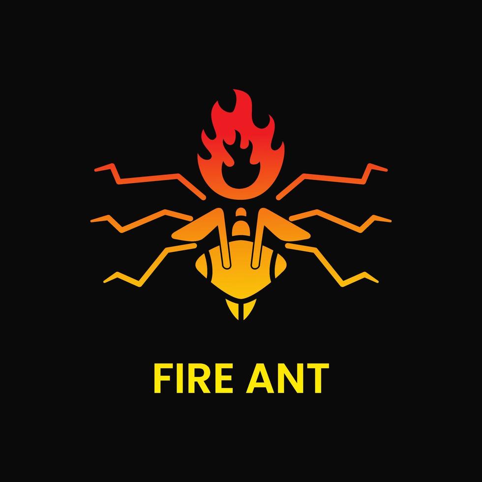 farlig brand myra logotyp koncept. negativt utrymme, modern, gradient, platt och kreativ stil. rött och gult. lämplig för logotyp, ikon, symbol, maskot och tecken vektor