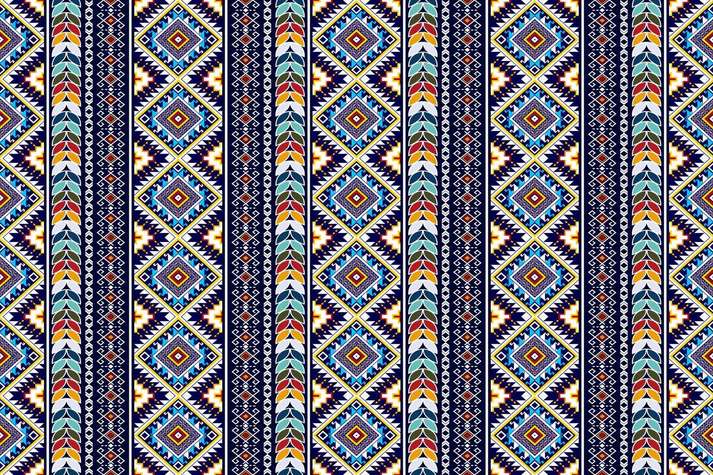 Ikat ethnisches nahtloses Textilmusterdesign. aztekischer Stoff Teppich Mandala Ornamente Textildekorationen Tapete. tribal boho native turkey traditionelle stickerei vektorhintergrund. vektor