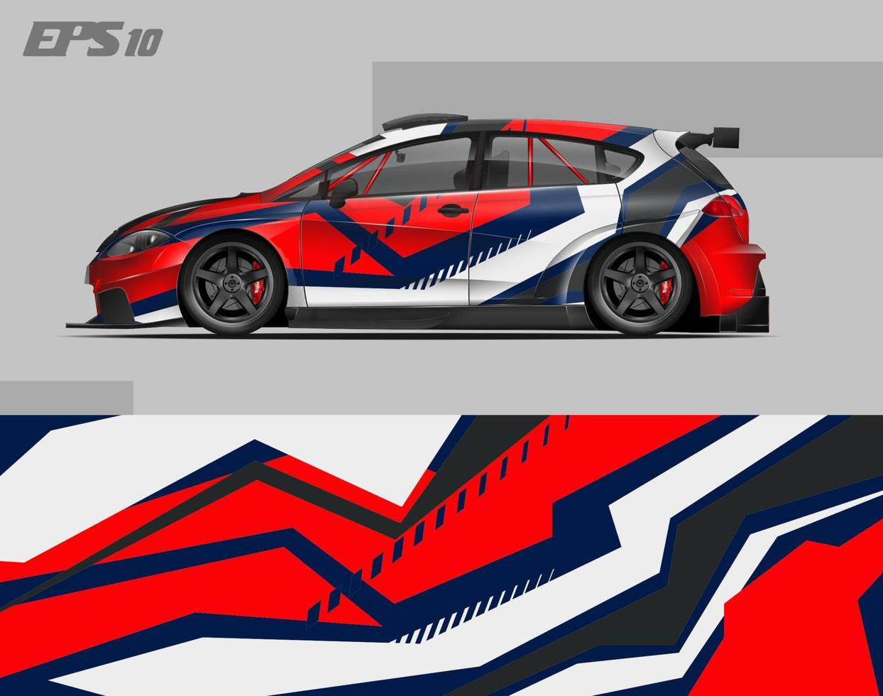 abstraktes Car Wrap Design modernes Rennhintergrunddesign für Fahrzeugfolierung, Rennwagen, Rallye usw vektor