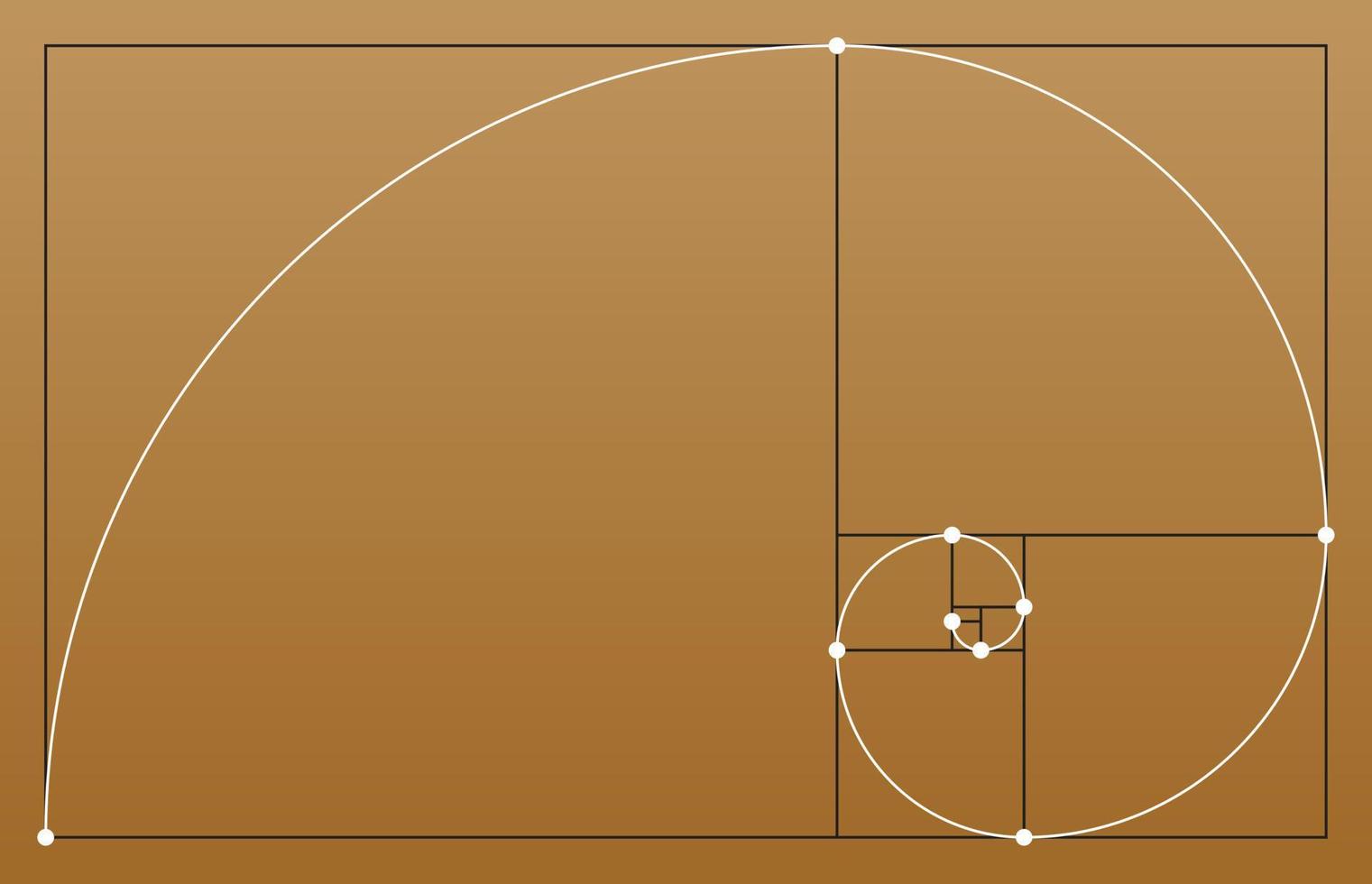 gyllene snittet. geometriska former. cirklar i gyllene proportioner. vektor illustration.