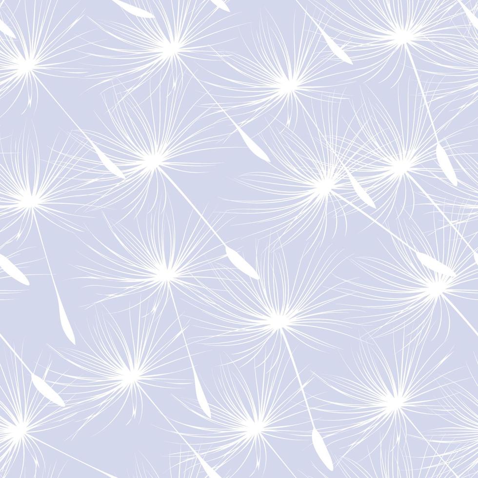 Blumenhintergrund Musterdesign weiß mit Löwenzahn-Flaum-Silhouette. schöne Naturkulisse. Vektor-Illustration vektor
