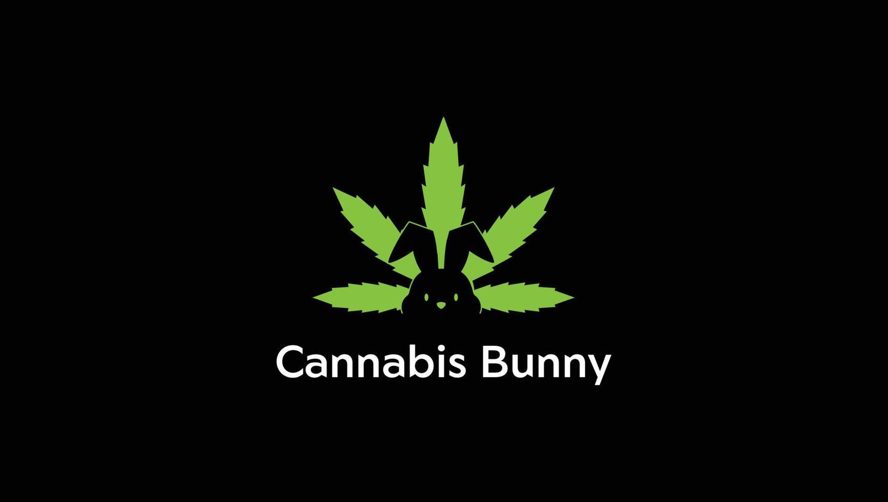 cannabis kanin djur marijuana blad logotyp vektor