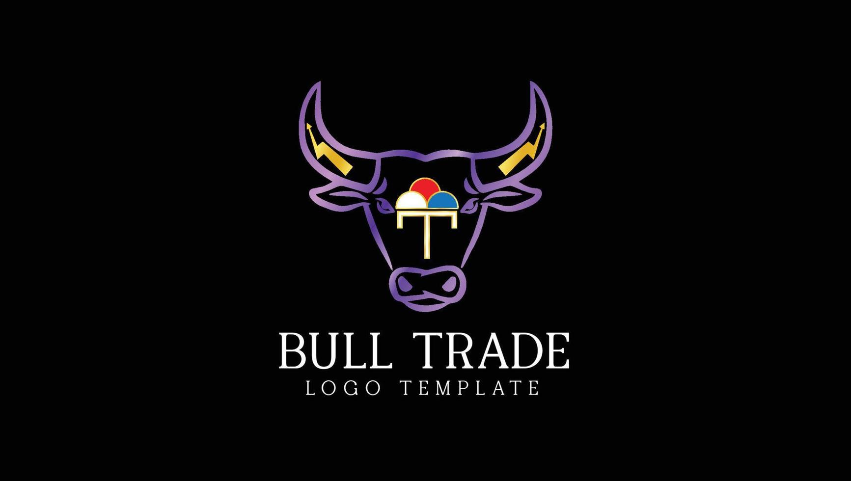 handel bull logotyp designmall för forex trading företag vektor